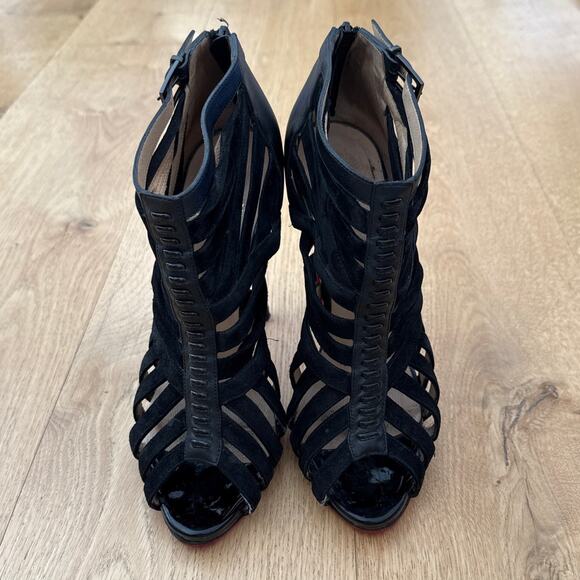 Christian Louboutin Stiletto Pumps Velvet Karina Size 39.5 Black - Picture 5 of 11